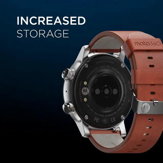 Alt view image 6 of 6 - Motorola Moto 360 3rd Gen Smartwatch - Steel Grey Stainless Steel Case With 20mm Band, All-day Battery, WearOs, & PVD coating for increased scratch-protection