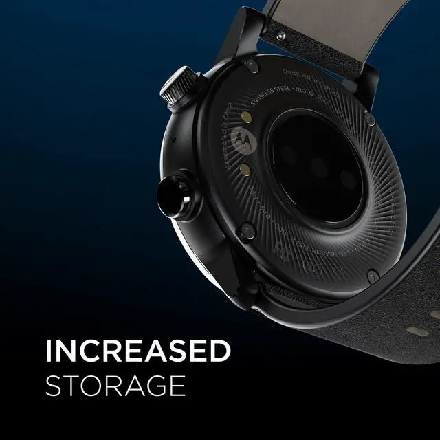 Alt view image 7 of 9 - Motorola Moto 360 3rd Gen Smartwatch - Phantom Black Stainless Steel Case With 20mm Band, All-day Battery, WearOs, & DLC coating for increased scratch-protection