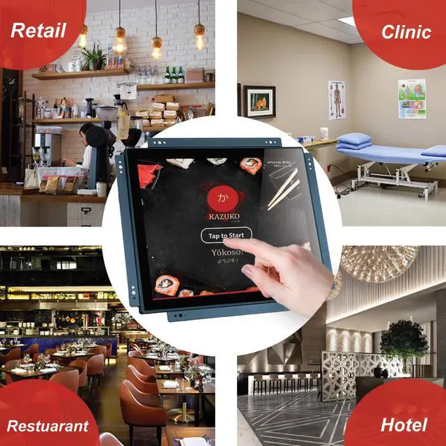 Alt view image 7 of 12 - 17 Inch Open Frame Design Touch Screen Monitor Display with VESA & Rear Mounting Bracket for Kiosk Industrial Automation POS Retail Self-Service