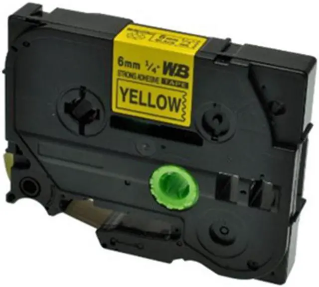 Main image of Brother TZe-S611 P-touch Super StrongLabel Tape, 6mm (0.23"), Length of 8M, Black on Yellow, Compatible