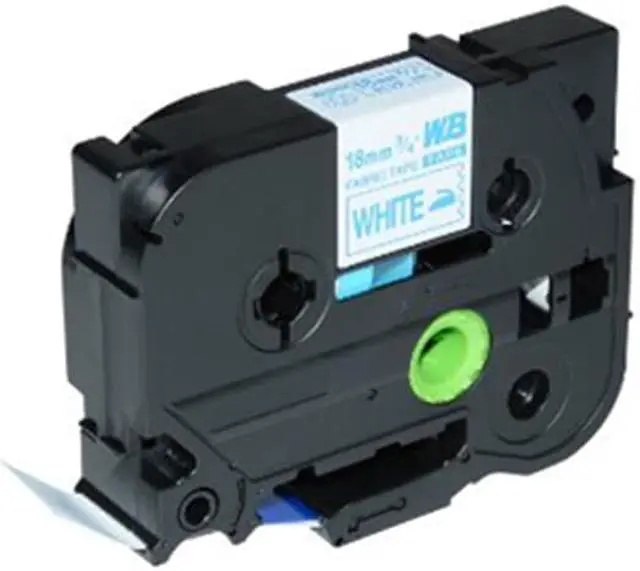 Main image of Brother TZe-FA4 Label Tape, 18mm (0.75"), Length of 8M, Navy Blue on White Fabric Iron-on Compatible