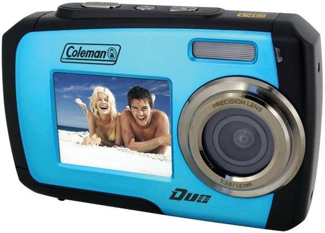 Alt view image 10 of 13 - Coleman 2V7WPBL Blue 14 MP 8X Optical Zoom Waterproof Shockproof Dual Screen Camera