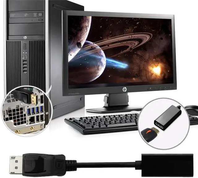 Alt view image 2 of 7 - New DP Displayport Male to HDMI Female Cable Converter Adapter 1080P for PC HP/DELL