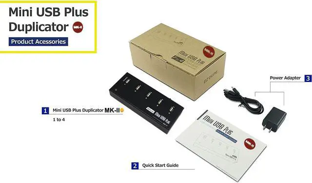 Alt view image 5 of 8 - [New Update Version] EZ DUPE 1 to 4 MiniUSB Plus MK II Duplicator - 2GB/Min - Standalone Portable USB Flash Drive Copier (DM-FU0-5V04B-V2)