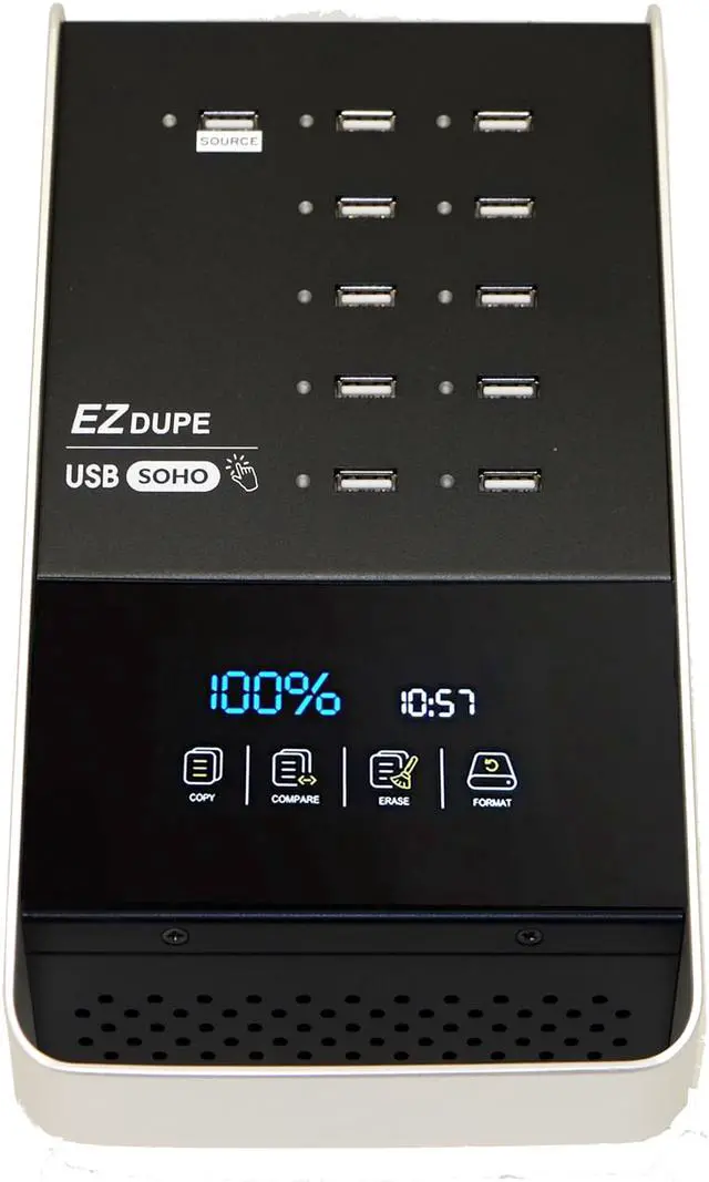 Alt view image 5 of 6 - EZ Dupe 1 to 10 USB Duplicator with Touch Screen - Multiple Flash Drive Mass Storage Memory Card Copier (SOHO Series) DM-FU0-11V10TP