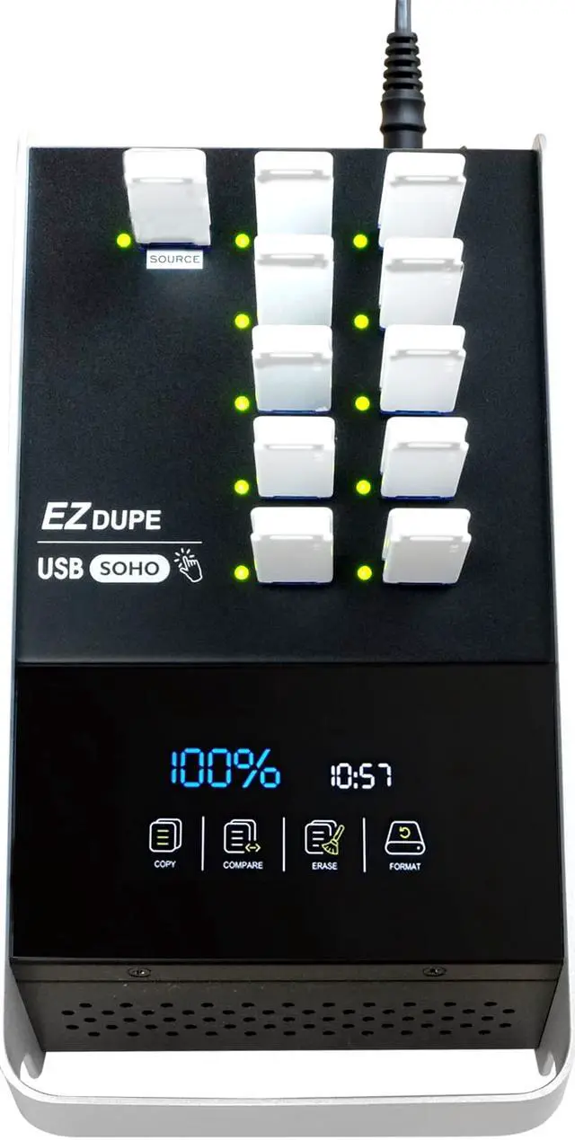Alt view image 4 of 6 - EZ Dupe 1 to 10 USB Duplicator with Touch Screen - Multiple Flash Drive Mass Storage Memory Card Copier (SOHO Series) DM-FU0-11V10TP