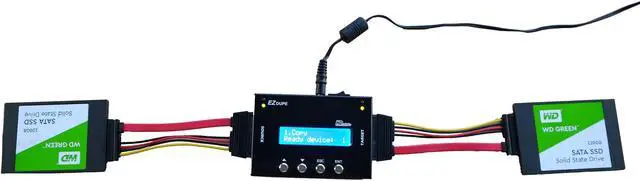 Alt view image 3 of 5 - EZ Dupe HDmini 1 to 1 Hard Drive Duplicator - 3.5" & 2.5" SATA HDD / SSD Storage Mini Compact Copier 9GB/Min (up to 150MB/Sec) with DoD Compliant Data Eraser (DM-HS0-2H1B)