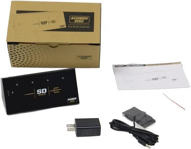 Alt view image 3 of 8 - Acumen Disc SD Trident - 1 to 4 Secure Digital / MicroSD / TF Compact Duplicator - Autostart Cloner Copier (35MB per Second)