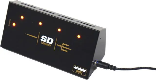 Alt view image 4 of 8 - Acumen Disc SD Trident - 1 to 4 Secure Digital / MicroSD / TF Compact Duplicator - Autostart Cloner Copier (35MB per Second)