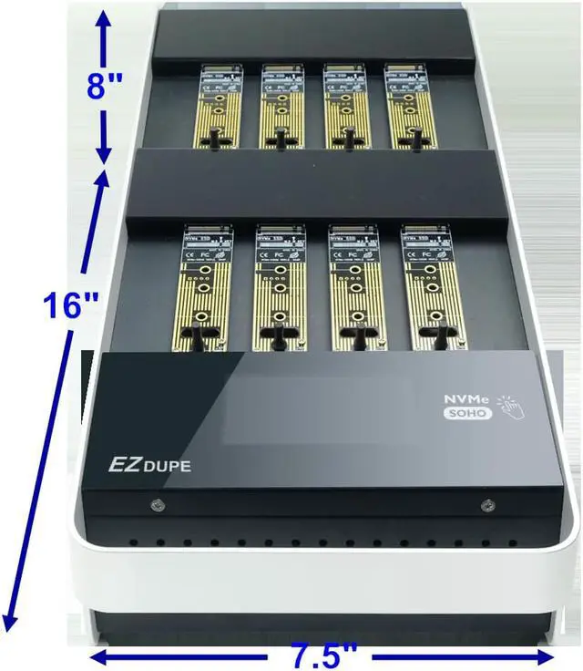 Alt view image 4 of 4 - EZ DUPE SOHO Touch M.2 NVMe MKII Duplicator - 1 to 7 Cloner & Wiper for M2 (PCIe NVMe) & M.2 SATA NGFF AHCI B-Key M-Key B+M Key (SOHO Series)