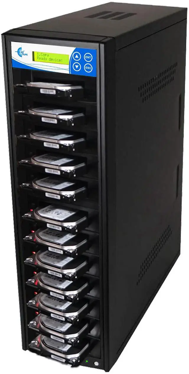 Main image of EZ DUPE 1 to 11 SSD HDD Hard Drive Duplicator - 18GB/Min - Standalone Copier and Sanitizer/Eraser for Multiple SATA 3.5 Disk & 2.5 Solid State Drives at copy speed up to 300MB/Sec (H11PROHEB)