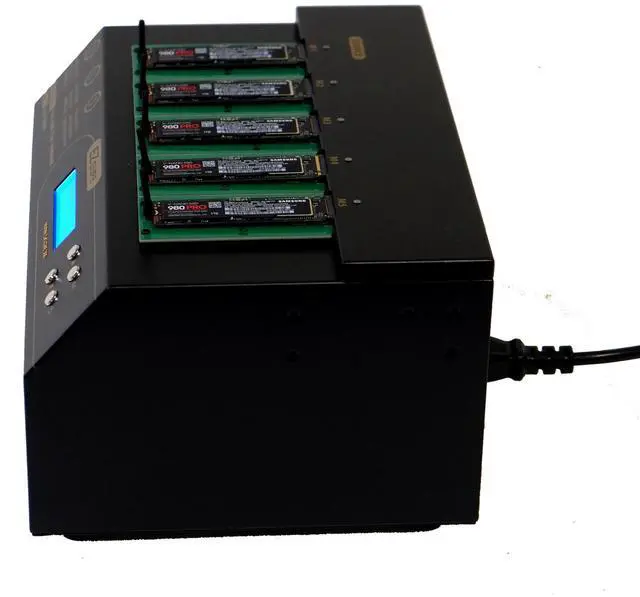 Alt view image 7 of 7 - EZ DUPE 1 to 4 M.2 NVMe Cyclone Pro Duplicator - 18GB/Min - Standalone 3.5" & 2.5" SATA Hard Disk Copier & Eraser/Sanitizer for PCIe M2 SATA modules & SSD Solid State Drives 300MB/Sec (DM-HE3-5M04PP)