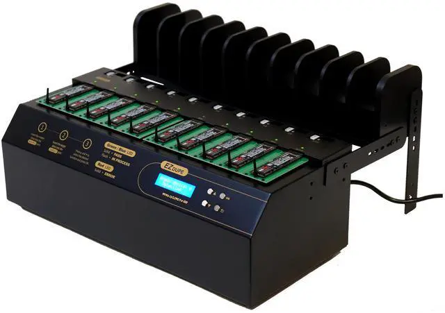 Alt view image 3 of 5 - EZ DUPE 1 to 9 M.2 NVMe Cyclone Pro Duplicator - 36GB/Min - Standalone 3.5" & 2.5" SATA Hard Disk Copier & Eraser/Sanitizer for PCIe M2 SATA modules & SSD Solid State Drives 600MB/Sec (DM-HE6-5M09PP)