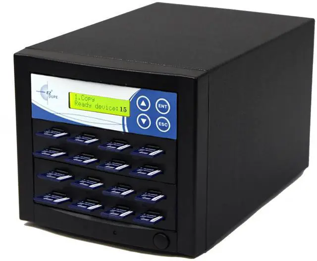 Main image of EZ DUPE 1 to 15 SD Pantera Duplicator - 2GB/Min - Multiple Secure Digital & MicroSD SDHC SDXC Micro Flash Drive Memory Card Standalone Copier & DoD Compliant Eraser/Sanitizer - 35MB/Sec (SDC15-SSP)