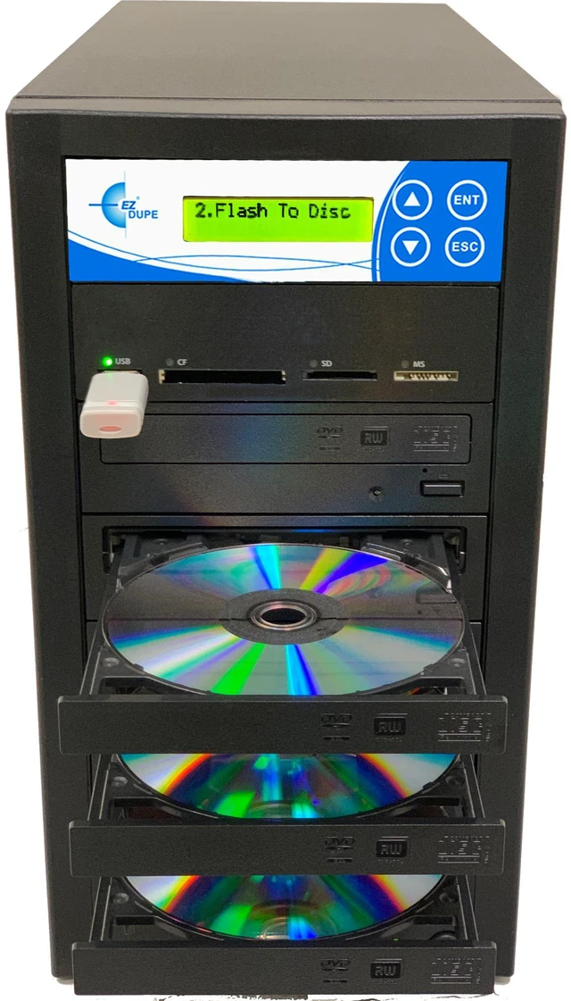Alt view image 2 of 5 - EZ DUPE 1 to 8 Media Mirror Duplicator - Flash (SD/CF/MS/MMC/USB) & Disc (DVD/CD) to DVD CD Disc Copy Copier Multimedia Backup (M908-SSP)