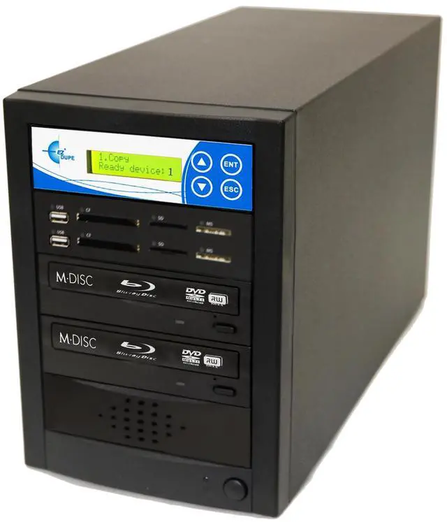 Main image of EZ DUPE 1 to 1 Media Mirror Plus Duplicator - Flash (SD / CF / MS / MMC / USB) & Disc (Blu-Ray / DVD / CD) to 1 Media / 1 Disc Copy Copier Multimedia Backup (M1001-SSPBD)