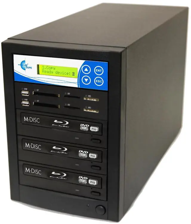 Main image of EZ DUPE 1 to 2 Media Mirror Plus Duplicator - Flash (SD / CF / MS / MMC / USB) & Disc (Blu-Ray / DVD / CD) to 1 Media / 2 Disc Copy Copier Multimedia Backup (M1002-SSPBD)