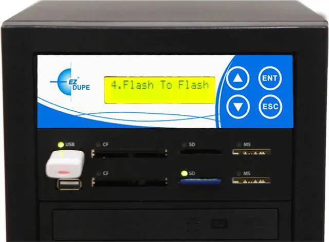 Alt view image 2 of 6 - EZ DUPE 1 to 2 Media Mirror Plus Duplicator - Flash (SD / CF / MS / MMC / USB) & Disc (Blu-Ray / DVD / CD) to 1 Media / 2 Disc Copy Copier Multimedia Backup (M1002-SSPBD)