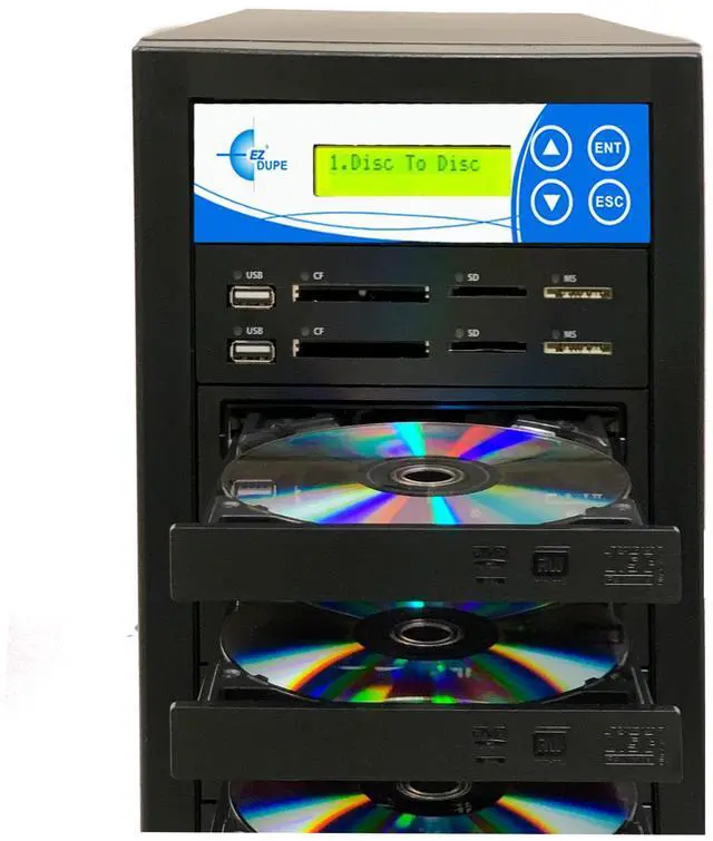 Alt view image 5 of 6 - EZ DUPE 1 to 2 Media Mirror Plus Duplicator - Flash (SD / CF / MS / MMC / USB) & Disc (Blu-Ray / DVD / CD) to 1 Media / 2 Disc Copy Copier Multimedia Backup (M1002-SSPBD)