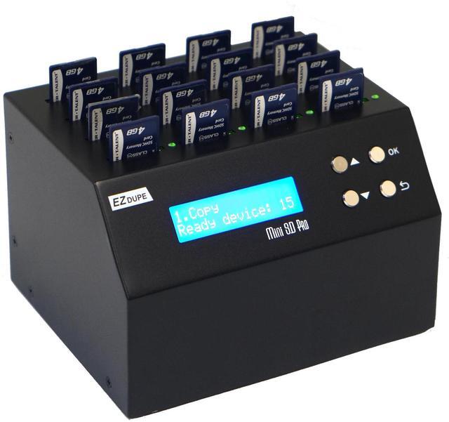 Main image of EZ DUPE Mini SD Pro 1 to 15 SD / MicroSD Card Duplicator - 2GB/Min - Standalone Secure Digital Multiple Flash Memory Copier &  Eraser/Sanitizer - Copy Speeds Up to 25MB/Sec (DM-FD0-8SD15B)