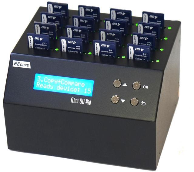 Alt view image 4 of 4 - EZ DUPE Mini SD Pro 1 to 15 SD / MicroSD Card Duplicator - 2GB/Min - Standalone Secure Digital Multiple Flash Memory Copier &  Eraser/Sanitizer - Copy Speeds Up to 25MB/Sec (DM-FD0-8SD15B)