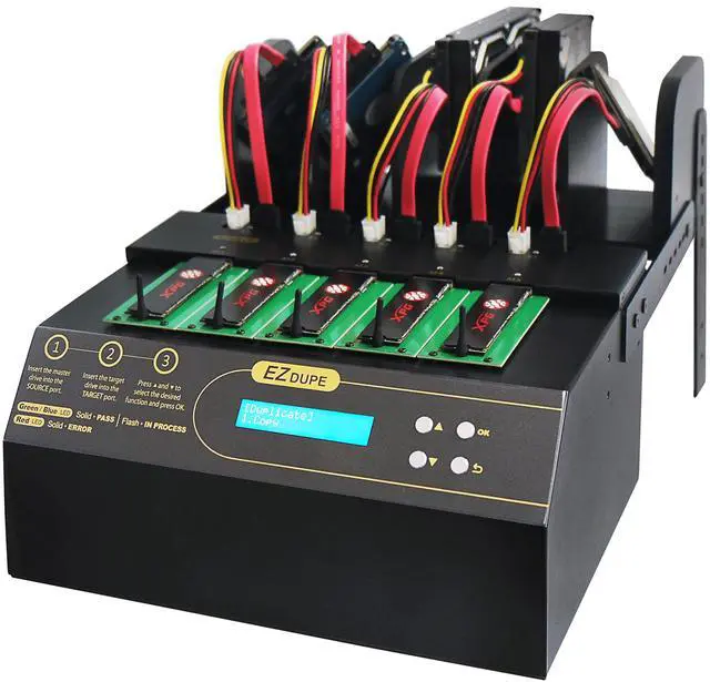 Main image of EZ DUPE 1 to 4 M.2 NVMe Cyclone Pro Duplicator - 36GB/Min - Standalone 3.5" & 2.5" SATA Hard Disk Copier & Eraser/Sanitizer for PCIe M2 SATA modules & SSD Solid State Drives 600MB/Sec (DM-HE6-5M04PP)