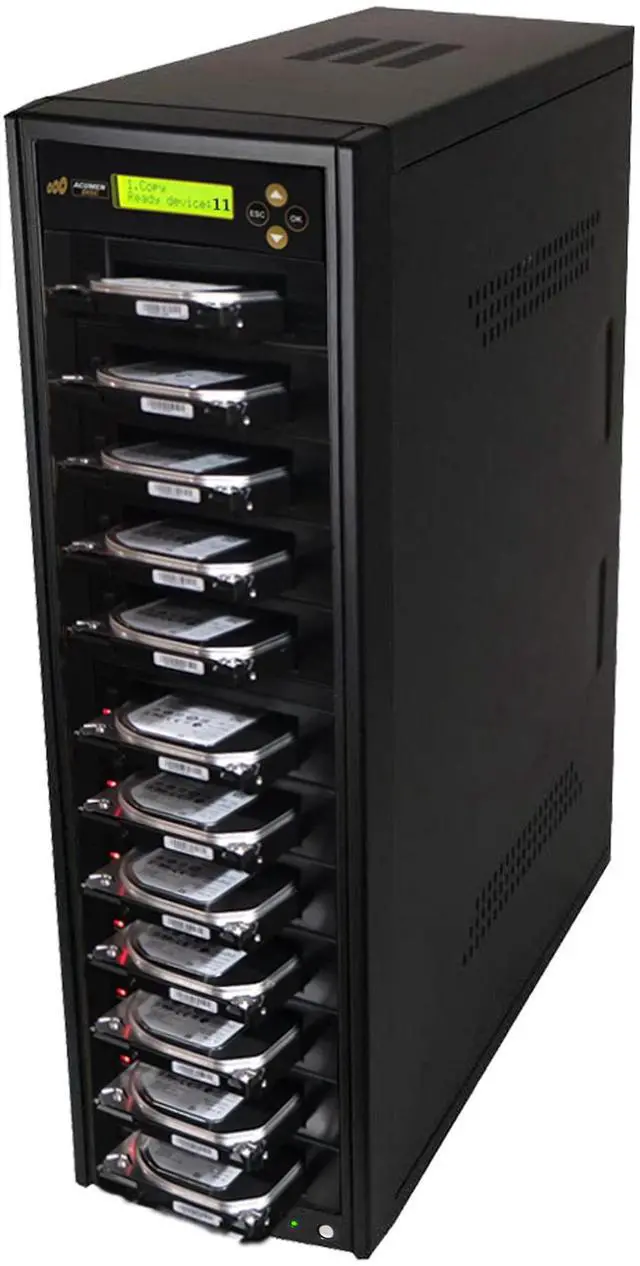 Main image of Acumen Disc 1 to 11 Hard Drive Duplicator - 18GB/Min - Standalone Copier and DoD Compliant Sanitizer/Eraser for Multiple SATA 3.5 HDD Disk & 2.5 SSD Solid State Drives 300MB/Sec (H11-SATA2)
