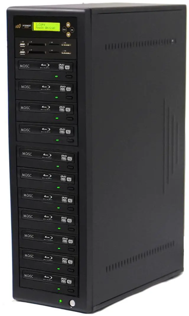 Main image of Acumen Disc CrossOver Bi-Directional Multimedia Flash Memory Copier (CF SD MS USB) to 1-10 CD DVD Blu-Ray Disc Duplicator / Media Converter - Disc to Disc / Flash Memory to Flash Memory (AD10-MMPBD)