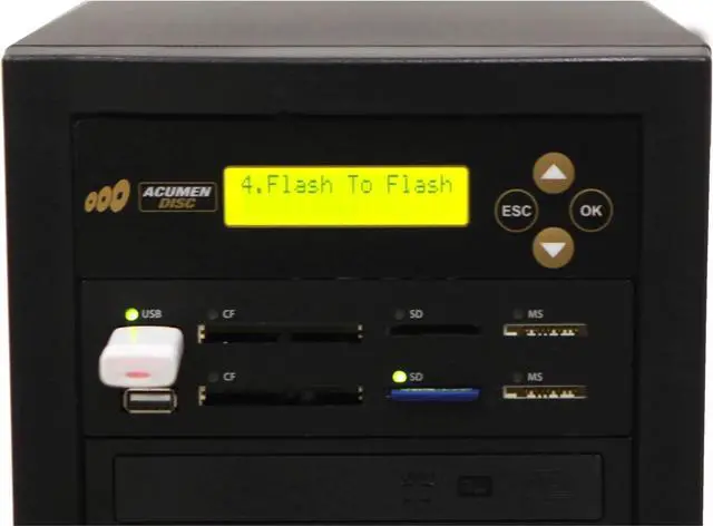 Alt view image 2 of 6 - Acumen Disc CrossOver Bi-Directional Multimedia Flash Memory Copier (CF SD MS USB) to 1-10 CD DVD Blu-Ray Disc Duplicator / Media Converter - Disc to Disc / Flash Memory to Flash Memory (AD10-MMPBD)