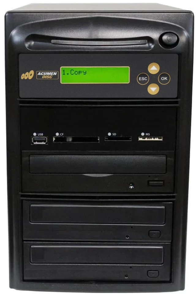 Alt view image 5 of 5 - Acumen Disc 1 to 2 Multimedia Back up Blu-Ray Duplicator - Flash Media Memory Drive Memory Stick (MS), CompactFlash (CF), Secure Digital (SD), USB & Disc (BD/DVD/CD) to Disc Copier - AD02-MMBD