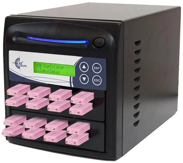 Main image of EZ DUPE 1 to 15 USB Pantera Duplicator - 2GB/Min - Multiple USB flash media thumb drive Standalone Copier & DoD Compliant Eraser/Sanitizer - at copy speed up to 35MB/Sec (U15-SSPX8)
