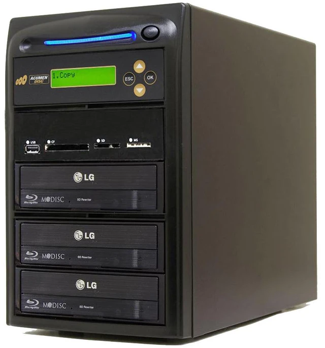 Main image of Acumen Disc 1 to 2 Multimedia Back up Blu-Ray Duplicator - Flash Media Memory Drive Memory Stick (MS), CompactFlash (CF), Secure Digital (SD), USB & Disc (BD/DVD/CD) to Disc Copier - AD02-MMBD