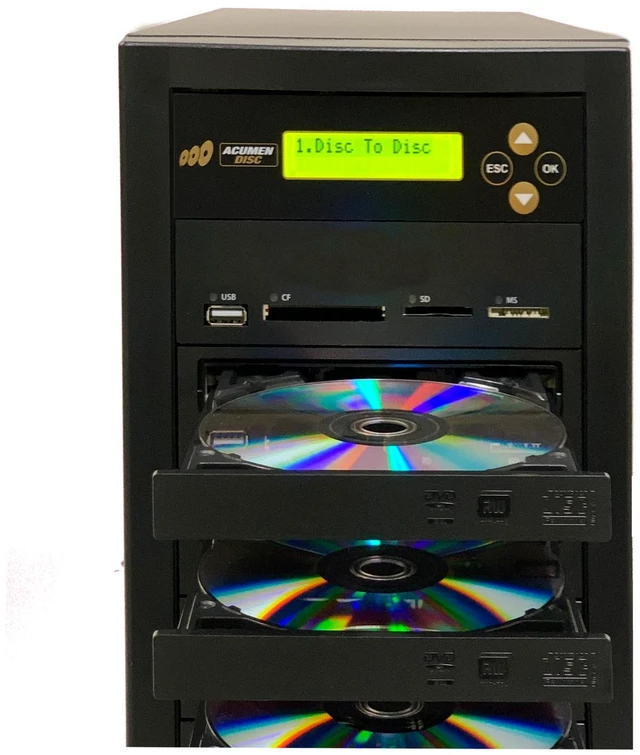 Alt view image 3 of 5 - Acumen Disc 1 to 2 Multimedia Back up Blu-Ray Duplicator - Flash Media Memory Drive Memory Stick (MS), CompactFlash (CF), Secure Digital (SD), USB & Disc (BD/DVD/CD) to Disc Copier - AD02-MMBD