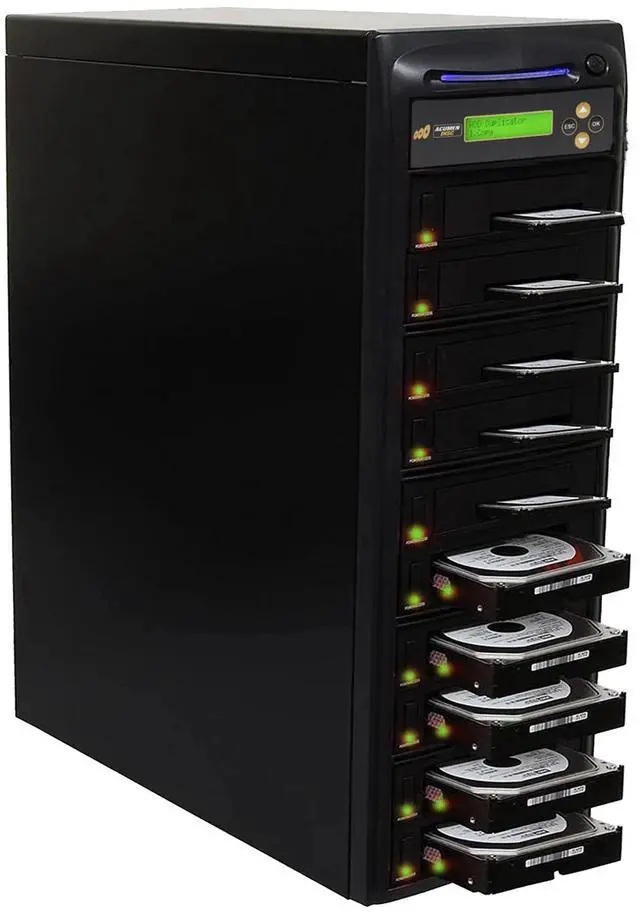 Main image of Acumen Disc 1 to 9 Hard Drive Duplicator - 9GB/Min - Standalone Copier and DoD Compliant Sanitizer/Eraser for Multiple SATA 3.5 HDD Disk & 2.5 SSD Solid State Drives 150MB/Sec (H09-SATA150)