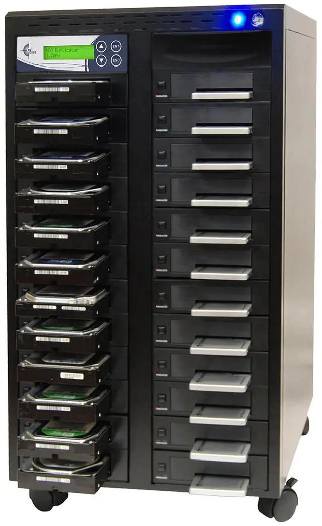 Main image of EZ DUPE 1 to 23 SSD HDD Hard Drive Duplicator - 18GB/Min - Standalone Copier and Sanitizer/Eraser for Multiple SATA 3.5 Disk & 2.5 Solid State Drives at copy speed up to 300MB/Sec (H23PROHEB)