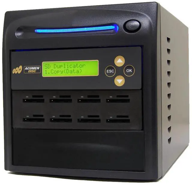 Alt view image 2 of 3 - Acumen Disc 1:7 SD 3.0 Elite Duplicator & DOD Eraser - 6GB/Min AD07-SDC100 | Standalone Secure Digital & MicroSD TF SDHC SDXC Micro Flash Drive Memory Card Cloner - Sanitizer & Copy Speed at 100MB/Sec