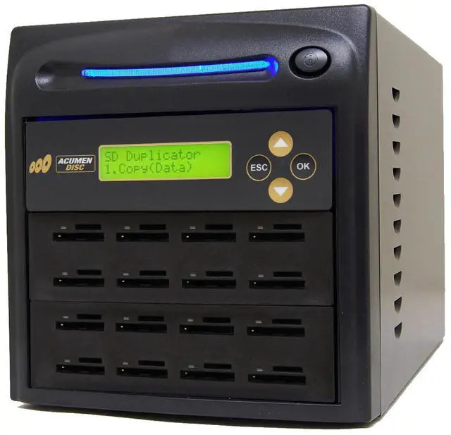 Alt view image 2 of 3 - Acumen Disc 1:15 SD 3.0 Elite Duplicator & DOD Eraser - 6GB/Min AD15-SDC100 | Standalone Secure Digital & MicroSD TF SDHC SDXC Micro Flash Drive Memory Card Cloner - Sanitizer & Copy at 100MB/Sec