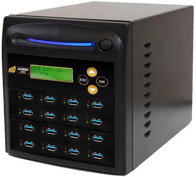 Main image of Acumen Disc 1 to 15 USB 3.0 Duplicator & DOD Eraser - 6GB/Min AD15-USB100 | Standalone Type-A Flash Media Copier & Sanitizer - Clone Copy Erase 2.0/3.0/3.1 Key Dongle/Thumb Drive Memory at 100MB/sec