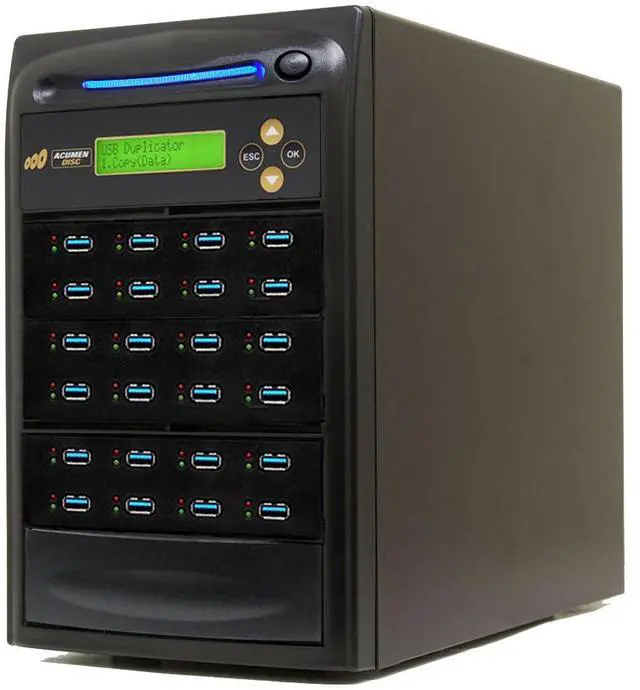 Main image of Acumen Disc 1 to 23 USB 3.0 Duplicator & DOD Eraser - 6GB/Min AD23-USB100 | Standalone Type-A Flash Media Copier & Sanitizer - Clone Copy Erase 2.0/3.0/3.1 Key Dongle/Thumb Drive Memory at 100MB/sec