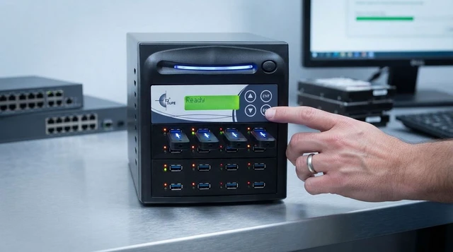 Alt view image 3 of 6 - EZ DUPE 1 to 15 USB Pantera 3.0 Duplicator & DOD Eraser - 9GB/Min U15-SSPX150 | Standalone Copier & Eraser - Multiple Type-A USB Flash Media Thumb Drive -Storage Cloner at Copy Speed up to 150MB/Sec