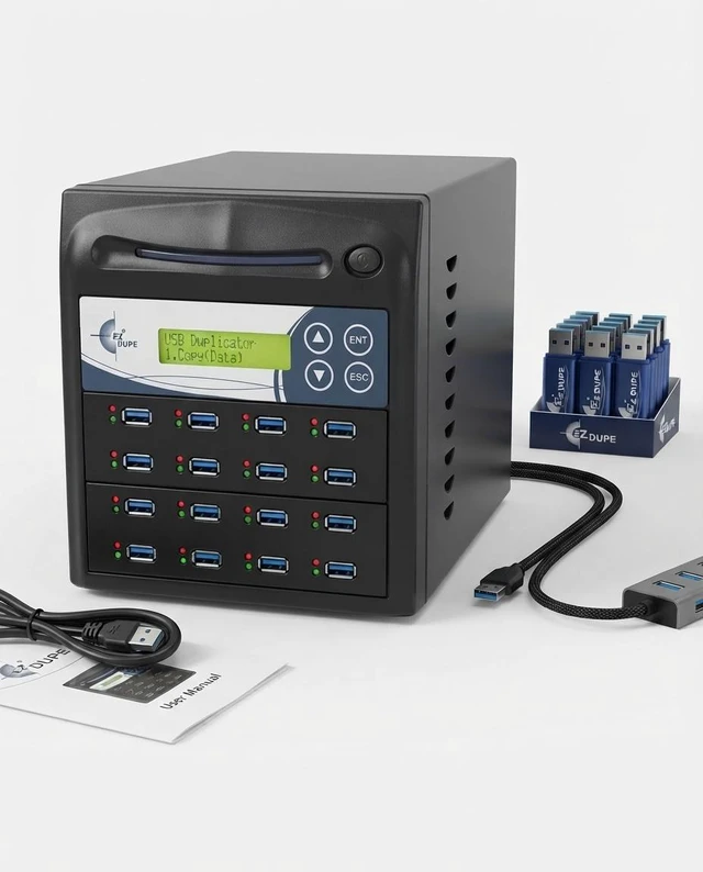 Alt view image 2 of 6 - EZ DUPE 1 to 15 USB Pantera 3.0 Duplicator & DOD Eraser - 9GB/Min U15-SSPX150 | Standalone Copier & Eraser - Multiple Type-A USB Flash Media Thumb Drive -Storage Cloner at Copy Speed up to 150MB/Sec