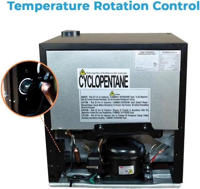 Alt view image 5 of 7 - 60 Can Beverage Refrigerator Cooler - Mini Fridge with Reversible Clear Front Glass Door for Beer Soda or Wine Drink Machine for Home, Office or Bar, 1.6cu.ft…