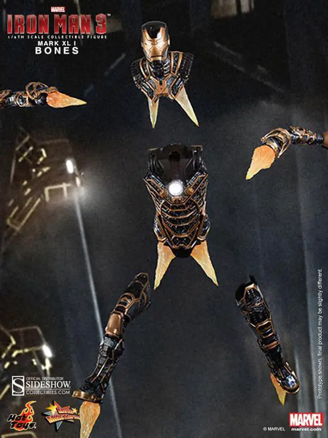 Alt view image 7 of 16 - Bones Mark XLI Iron Man 3 Movie Masterpiece 1/6 Scale Figure