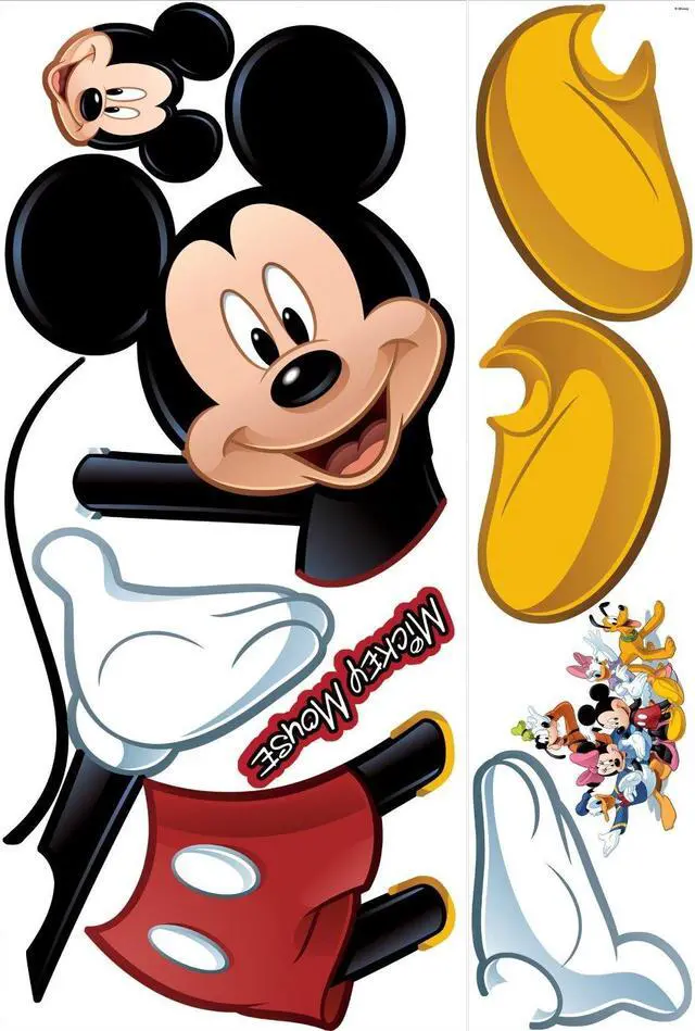 Alt view image 7 of 11 - RoomMates Mickey Mouse Peel and Stick Giant Wall Decal with Augmented Reality 18" x 40" 9" x 40" RMK1508GM