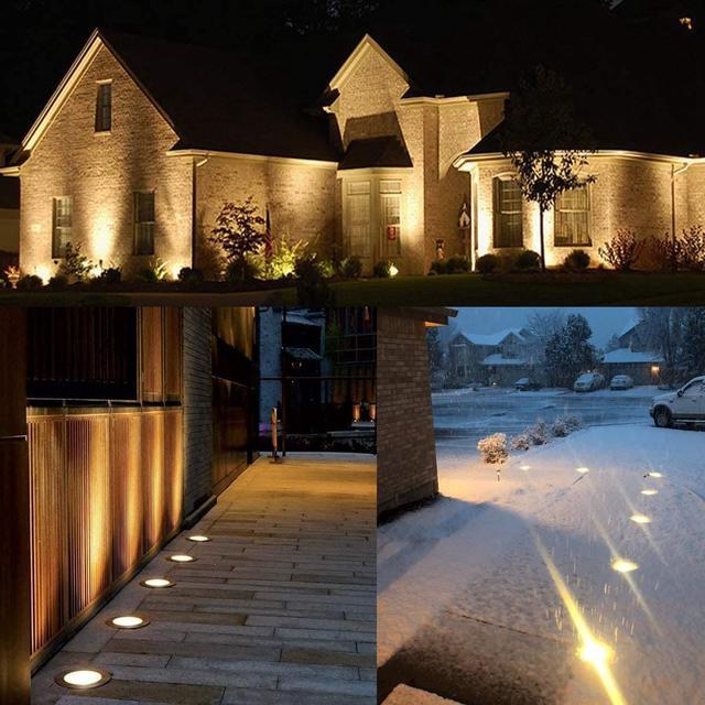 Alt view image 7 of 7 - Low Voltage Landscape Lights OmaiLighting Landscape Lighting LED Well Lights 3W 12V-24V Ground Lights IP67 Waterproof for Driveway Deck Step Garden Lights Outdoor Warm White (2 Pack)
