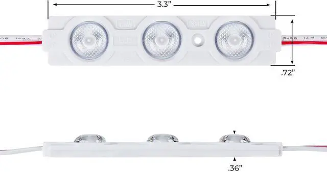Alt view image 2 of 7 - Single Color LED Modules - Linear Module w/ 3 SMD LEDs - 185 Lumens/Module - Cool White - 100 Pack