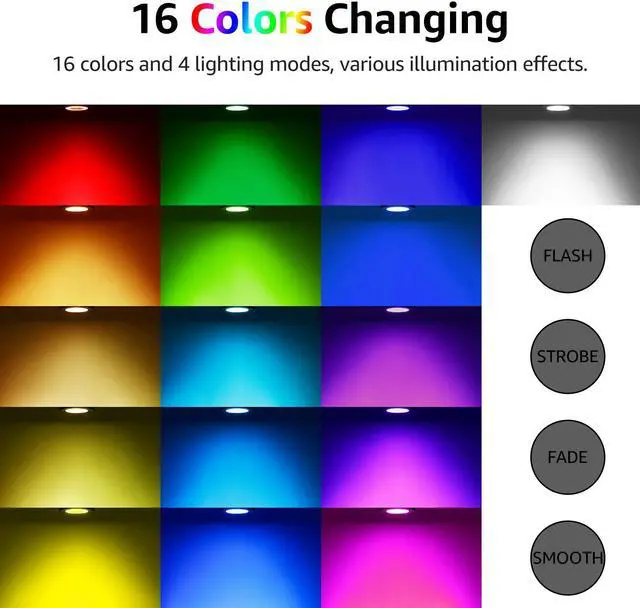 Alt view image 5 of 7 - 3w RGB 18 Watt Equivalent, MR16 LED E26/Medium (Standard) Base (Set of 6)