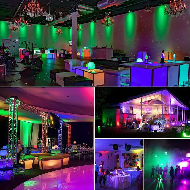 Alt view image 6 of 7 - Par Lights Battery Powered, OPPSK 18W 6LEDs RGB Stage Lights 2 Pack, Battery Powered and Remote Control, 6Hours Working Time for DJ Gigs Wedding Church Christmas Party Stage Lighting