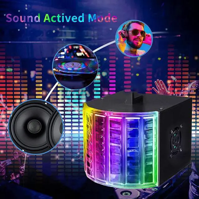 Alt view image 5 of 7 - Stage Lights, 3W Sound Activated DJ Mini Kinta RGBW LED Mixed Beam Lights Effects Mini Derby Projector Lighting DJ Disco Light for Party Club Weeding Birthday - 2 Pack