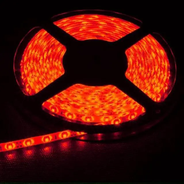 Alt view image 2 of 7 - 16.4ft (5m) RED Flexible LED Strip Lights - 3528 SMD 300LEDs 12V LED Light Strip - Waterproof IP-65